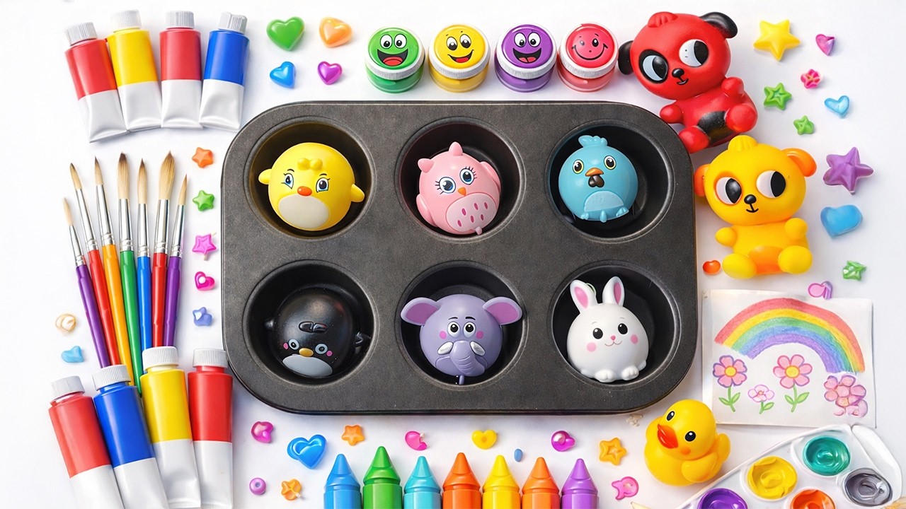 Relaxing No Talking ASMR | Color Mixing with 3D Animals 🧸