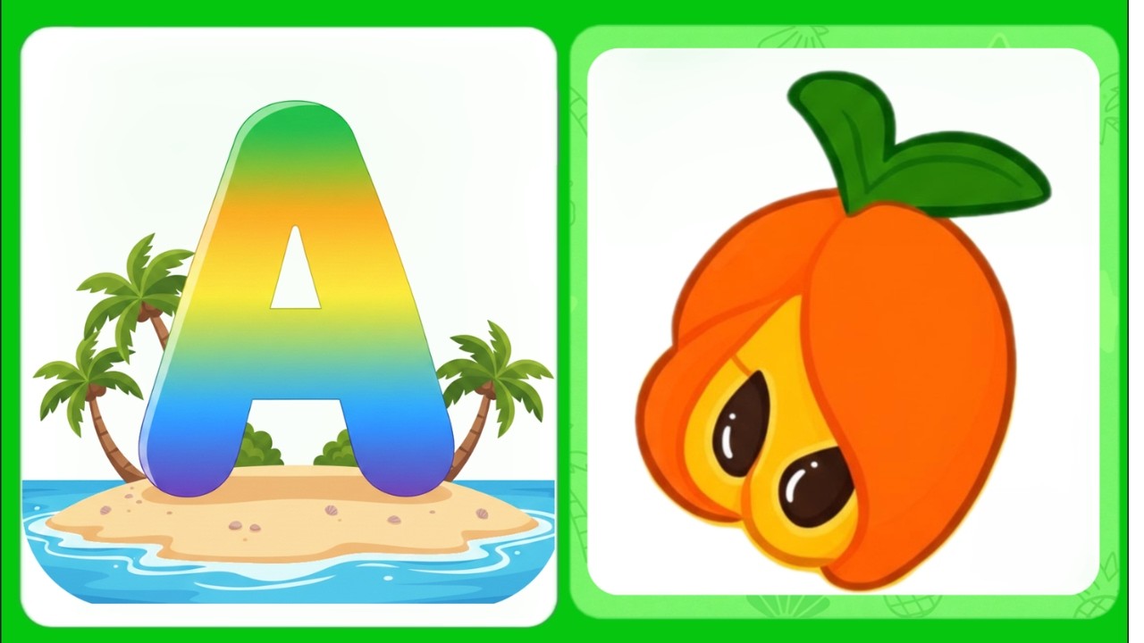 ABC Fruits & Veggies in English and Jamaican Patois- Toddler Learning