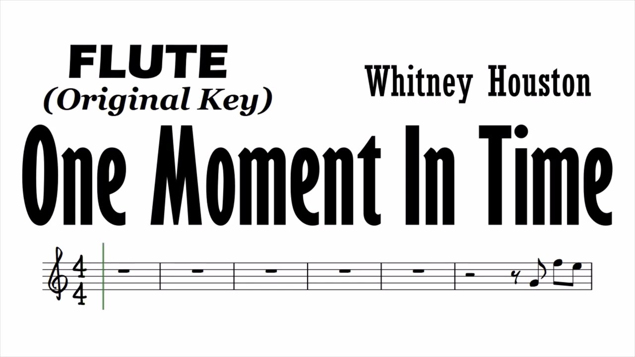 One Moment In Time Flute Orig Sheet Music Backing Track Play Along Partitura