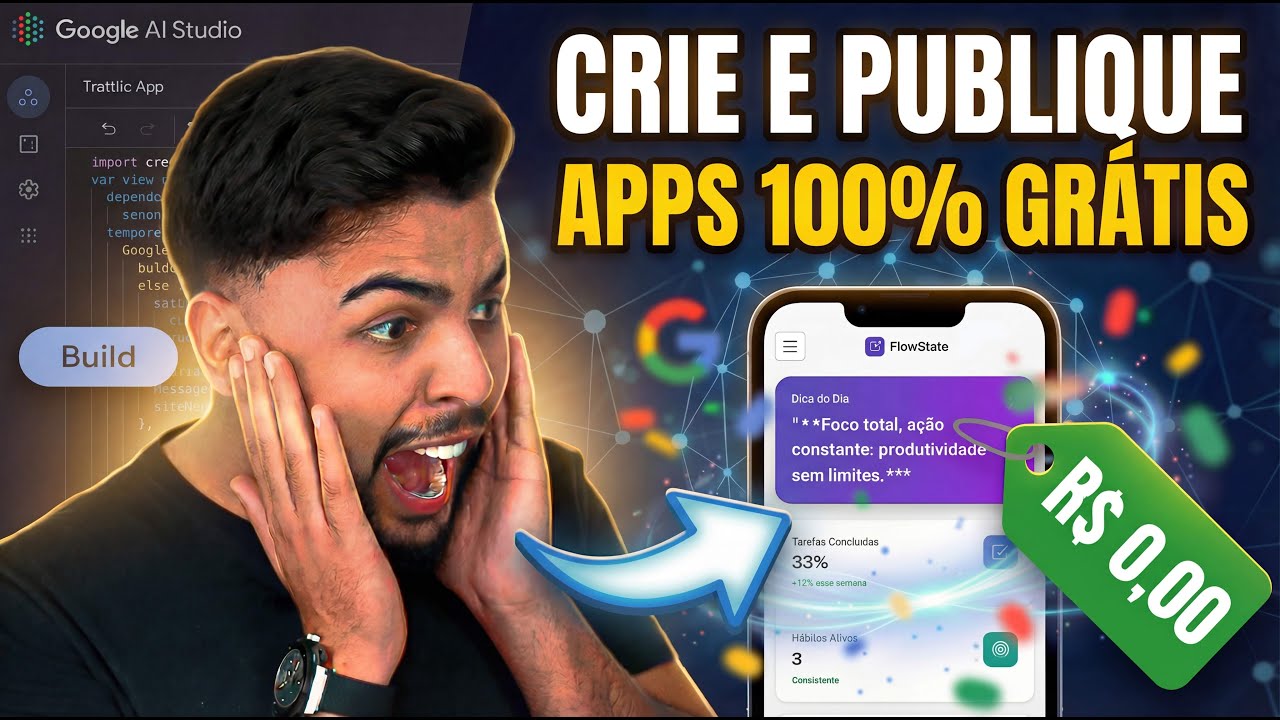 NOVA IA: Crie, PUBLIQUE e LUCRE com Google AI Studio: Apps 100% Gr&aacute;tis