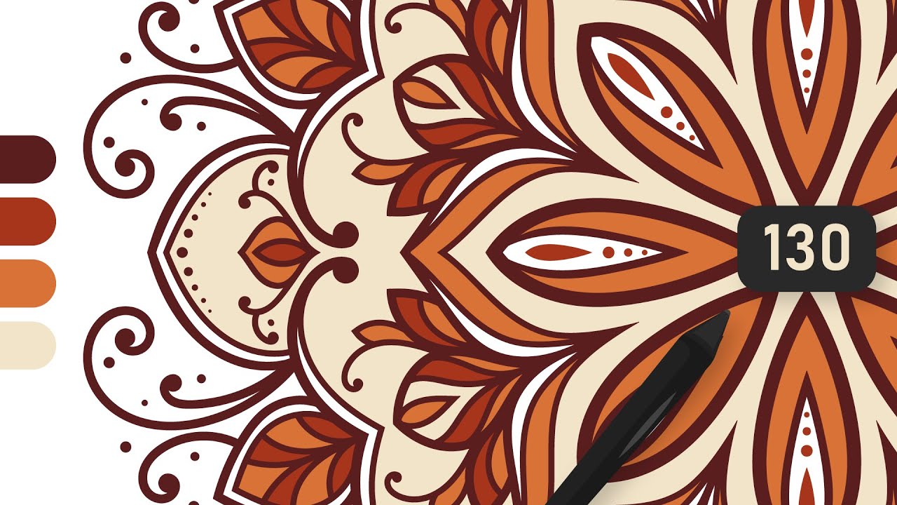 #SpeedArt 130 - Amber Roots Mandala