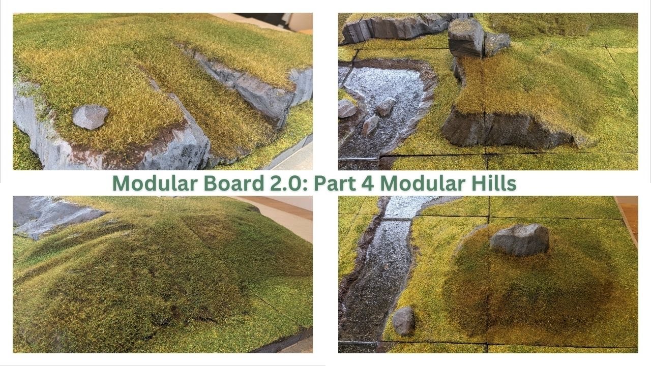 Creating Modular Hills: Making a Grassy Modular Wargaming Board V2.0 Part 4 Terrain Scenery Tutorial