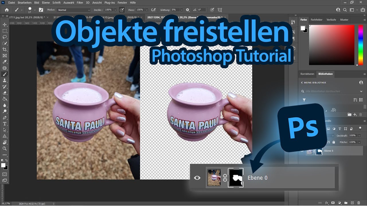 Objekte freistellen mit Masken | Photoshop Tutorial