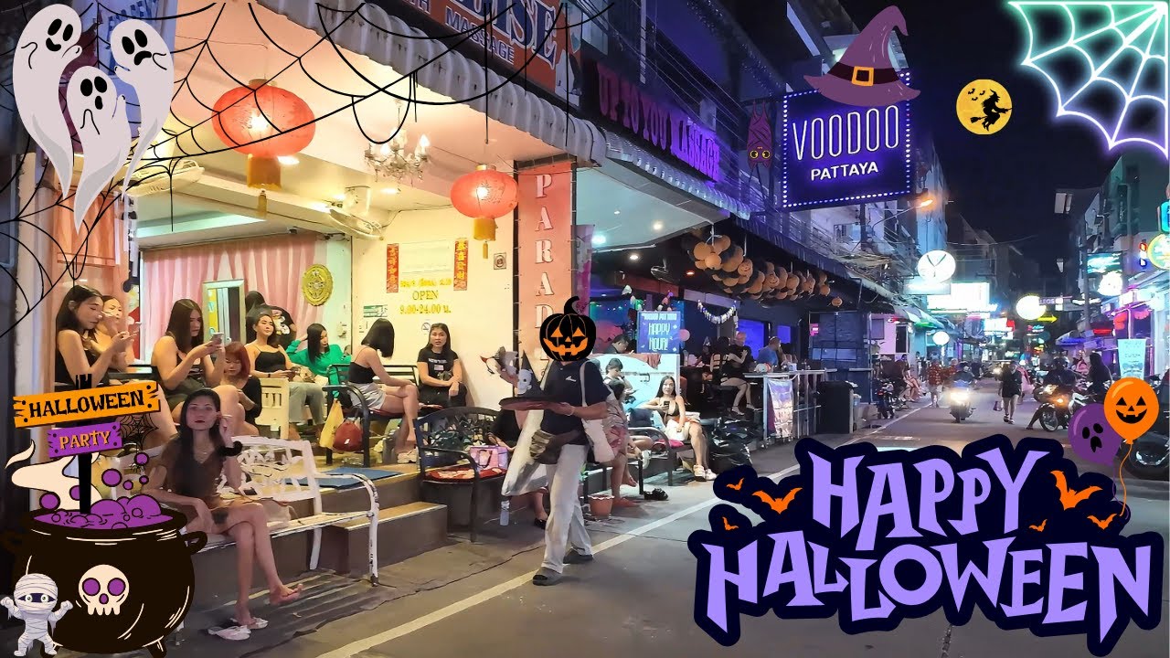 [4K] Halloween Central Pattaya 2024 Soi Honey Pattayasaisong 13 LK Metro Soi 15 Soi Buakhao Night