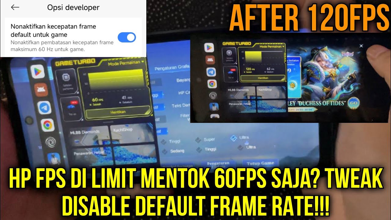 ⚡️Limit Fps Di 60? Disable Default Frame Rate 60Fps Menjadi 90+120+144Fps Aplikasi Lock Refresh Rate