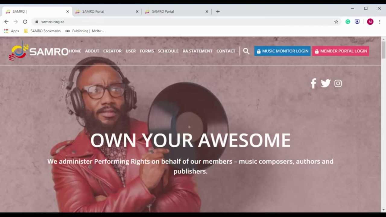 How to register/sign in with SAMRO