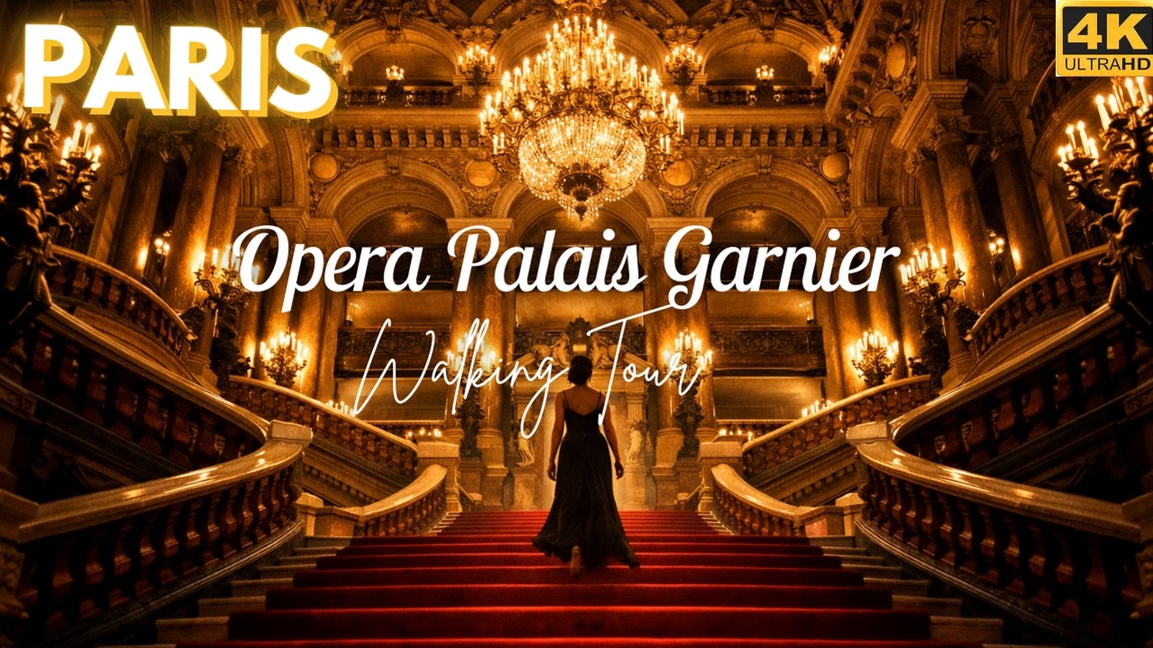 Опера Гарнье, Париж, Франция | Пешеходная экскурсия 4K 🇫🇷 | Внутри роскошного шедевра ✨