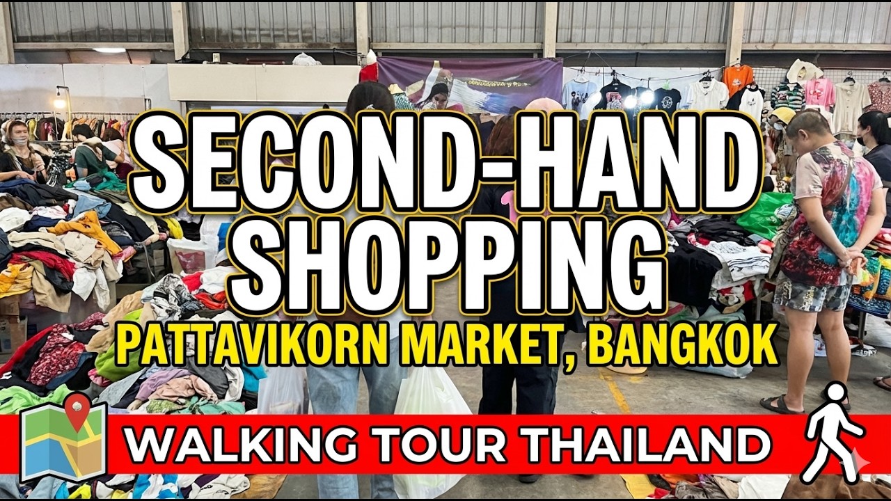 Second-Hand Shopping at Pattavikorn Market, Bangkok Walking Tour, Thailand