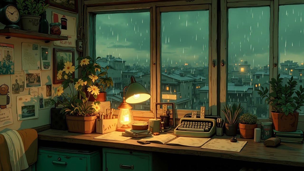 Rainy City Lofi Chill ~ Уютная музыка для учебы, для ночной концентрации и работы