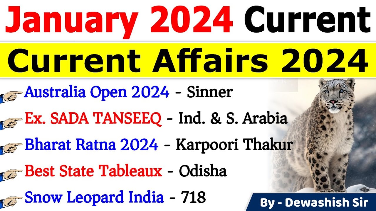 January 2024 Monthly Current Affairs | Current Affairs 2024 | Monthly Current Affairs 2024 