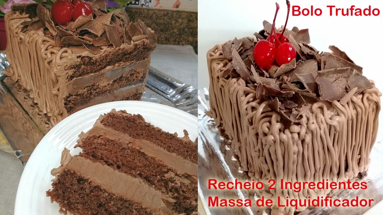 Bolo Trufado de Confeitaria Famosa - Massa de Liquidificador - Recheio de 2 Ingredientes! Delicioso!