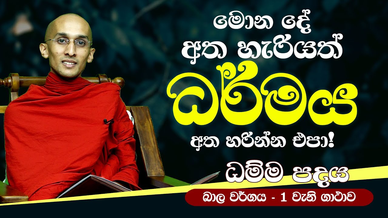 16) මොන දේ අත හැරියත් ධර්මය අතහරින්න එපා! (බාල වර්ගය - 1 වැනි ගාථාව) | ධම්ම පදය | Dhamma Padaya