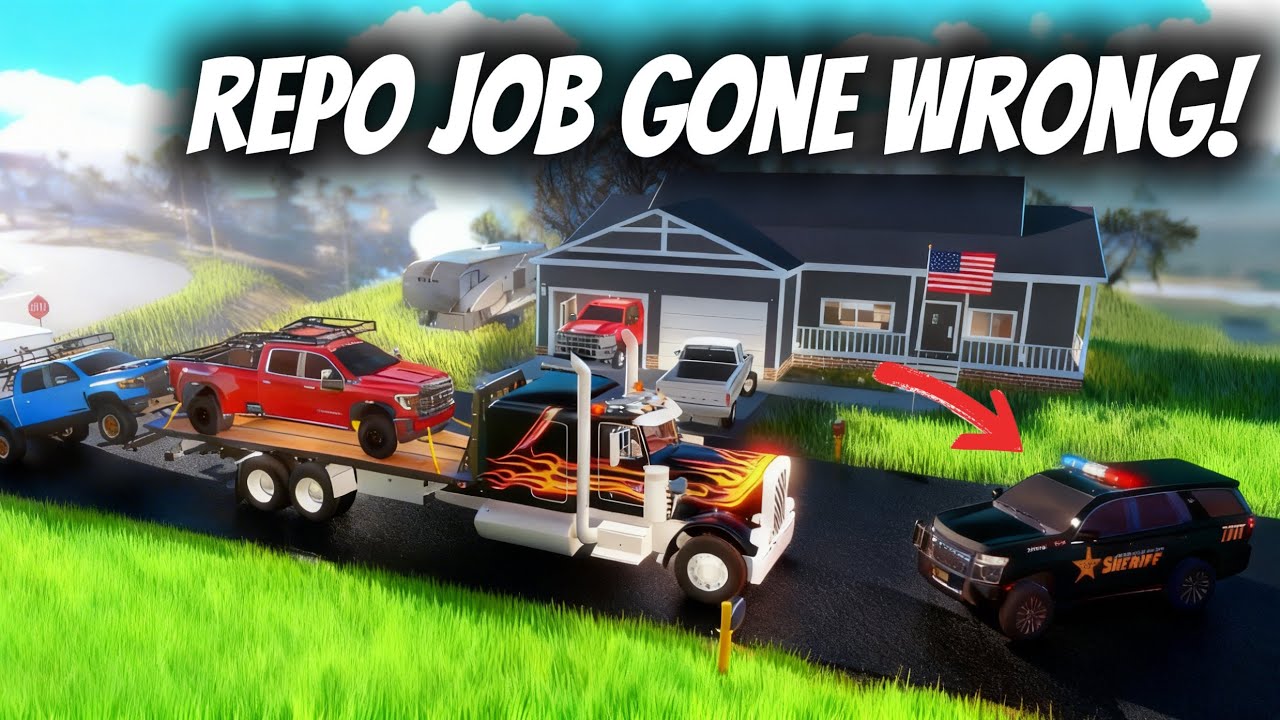 Truck Repo Didn’t Go As Planned Cops Called Angry Owner Runs Away! (Roblox American Plains Mudding)