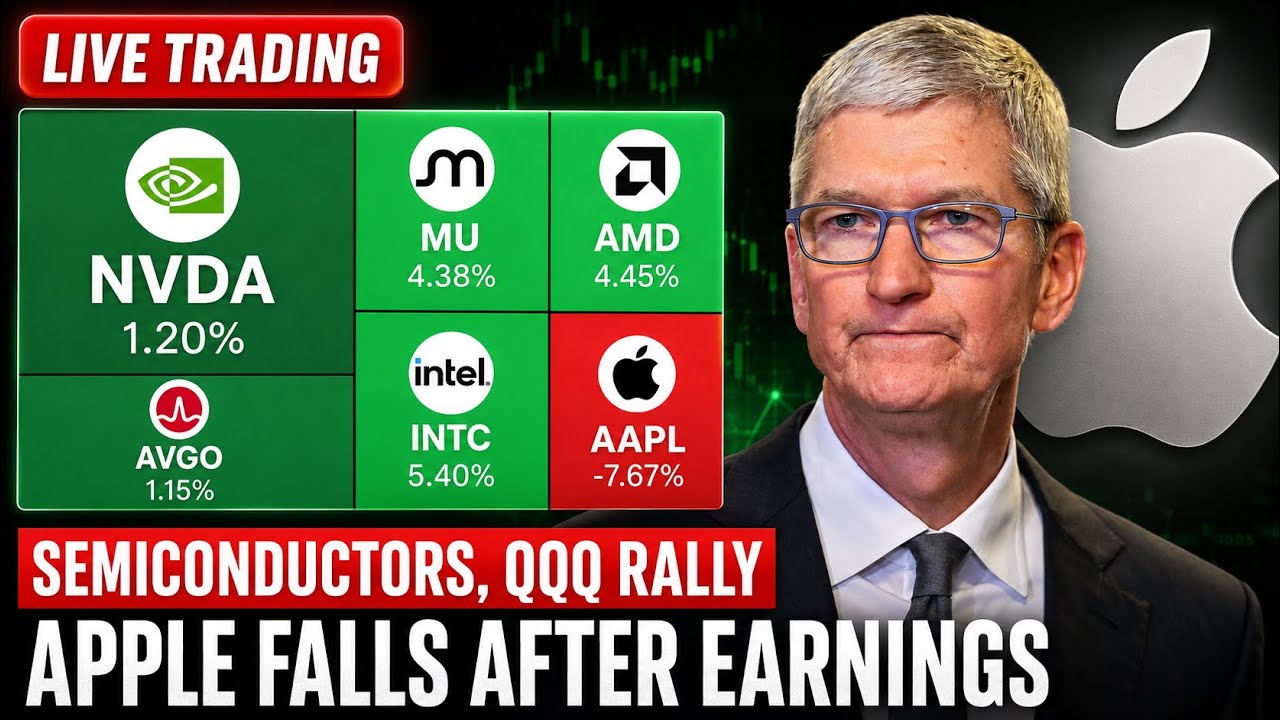 Semiconductors Lead Nasdaq Reversal 📈 $AAPL Falls After Earnings | Live Trading Stock Market Today