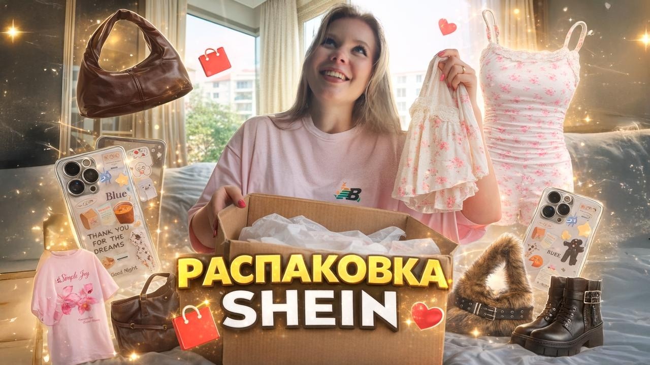 Распаковка с SHEIN 🛍️ | 20 кг одежды | Скупила все розовые вещи 🎀 | Новый чемодан 🧳