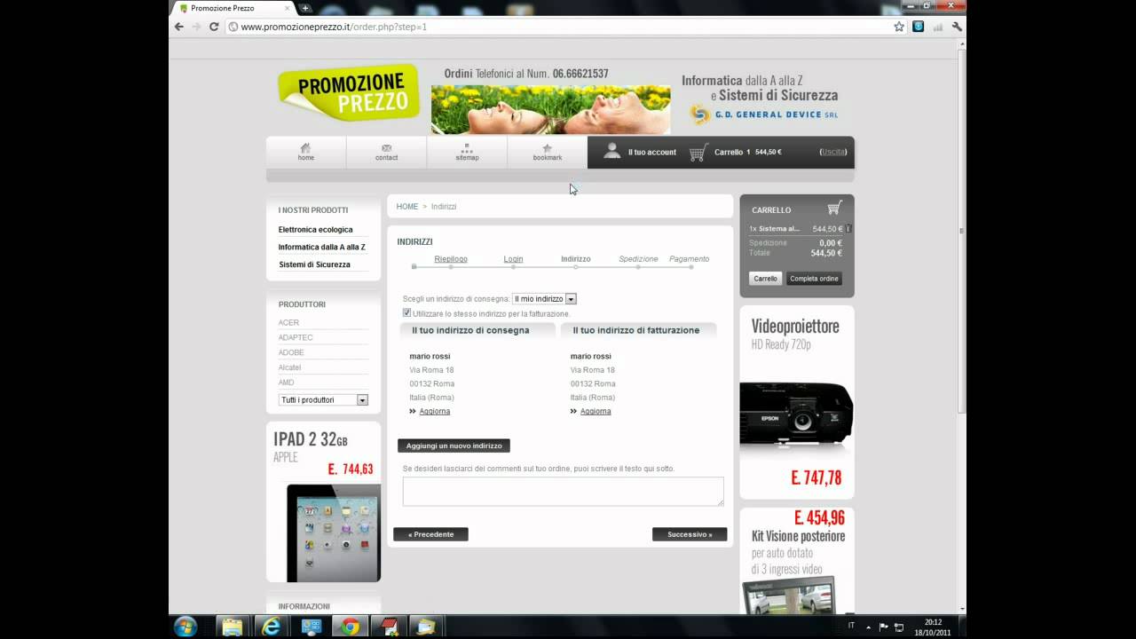 Come fare un ordine online