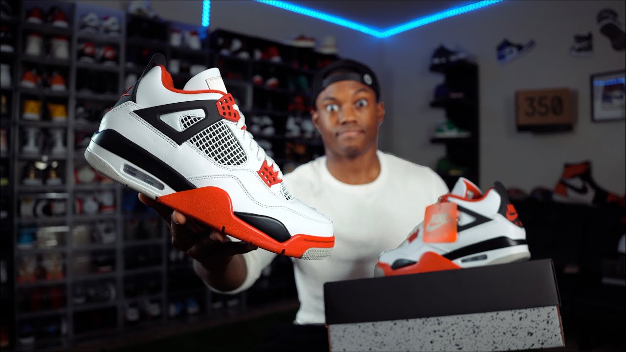 Air Jordan 4 Fire Red EARLY Look Unboxing! Nike SNKRS Shock Drop!