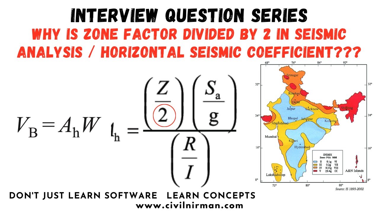 WHY IS ZONE FACTOR DIVIDED BY 2 IN SEISMIC ANALYSIS / Horizontal Seismic Coefficient???