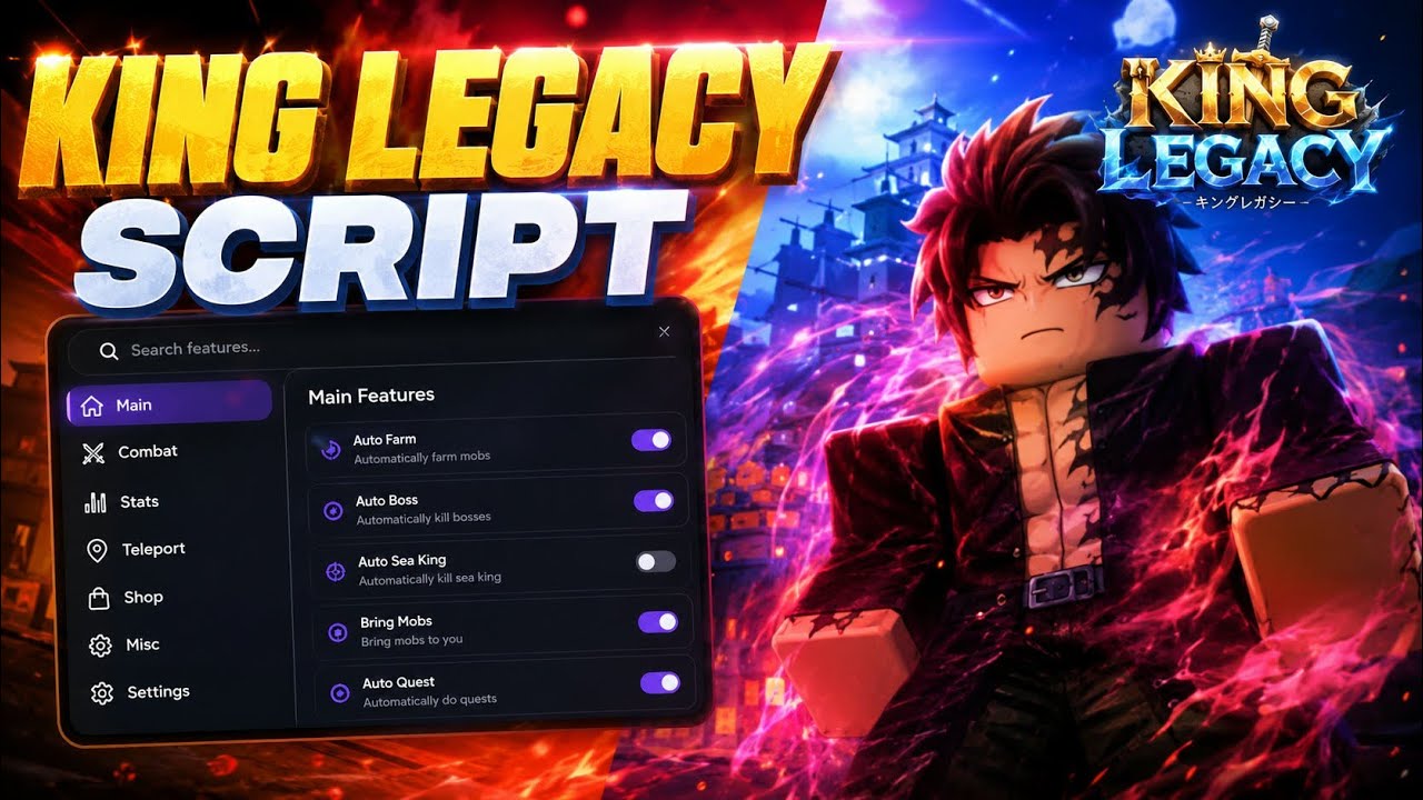 Скрипт для King Legacy 2026 &mdash; Автофарм + Рейды &mdash; Читы на Roblox GUI без ключа 👑 UNDETECTED