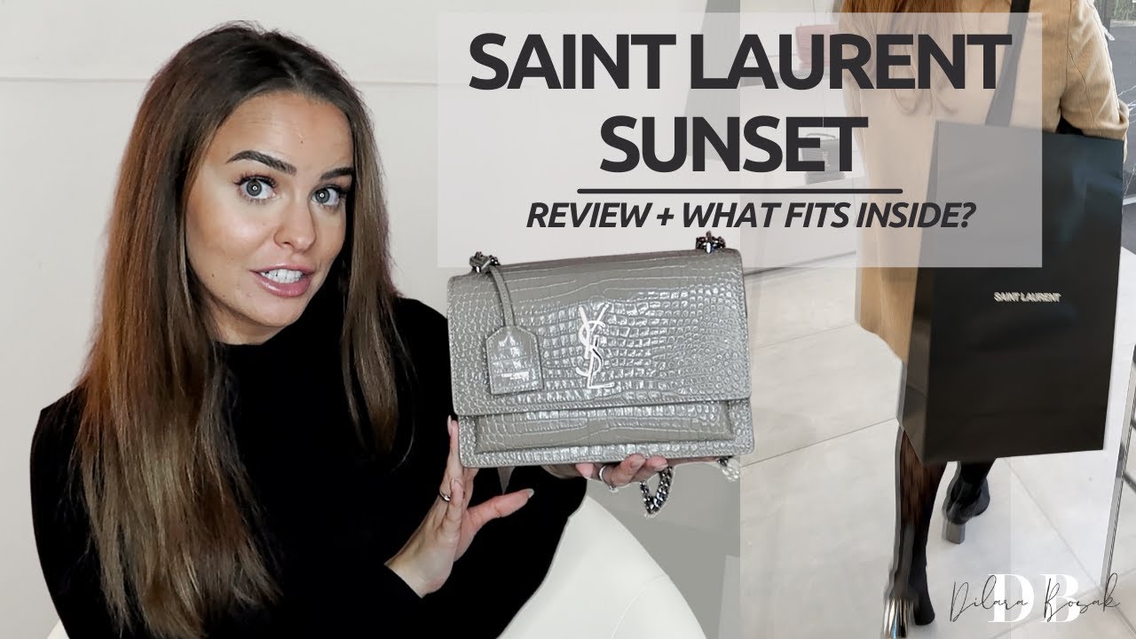 Saint Laurent Sunset Medium Review | What fits inside? | What's in my bag YSL Sunset Edition