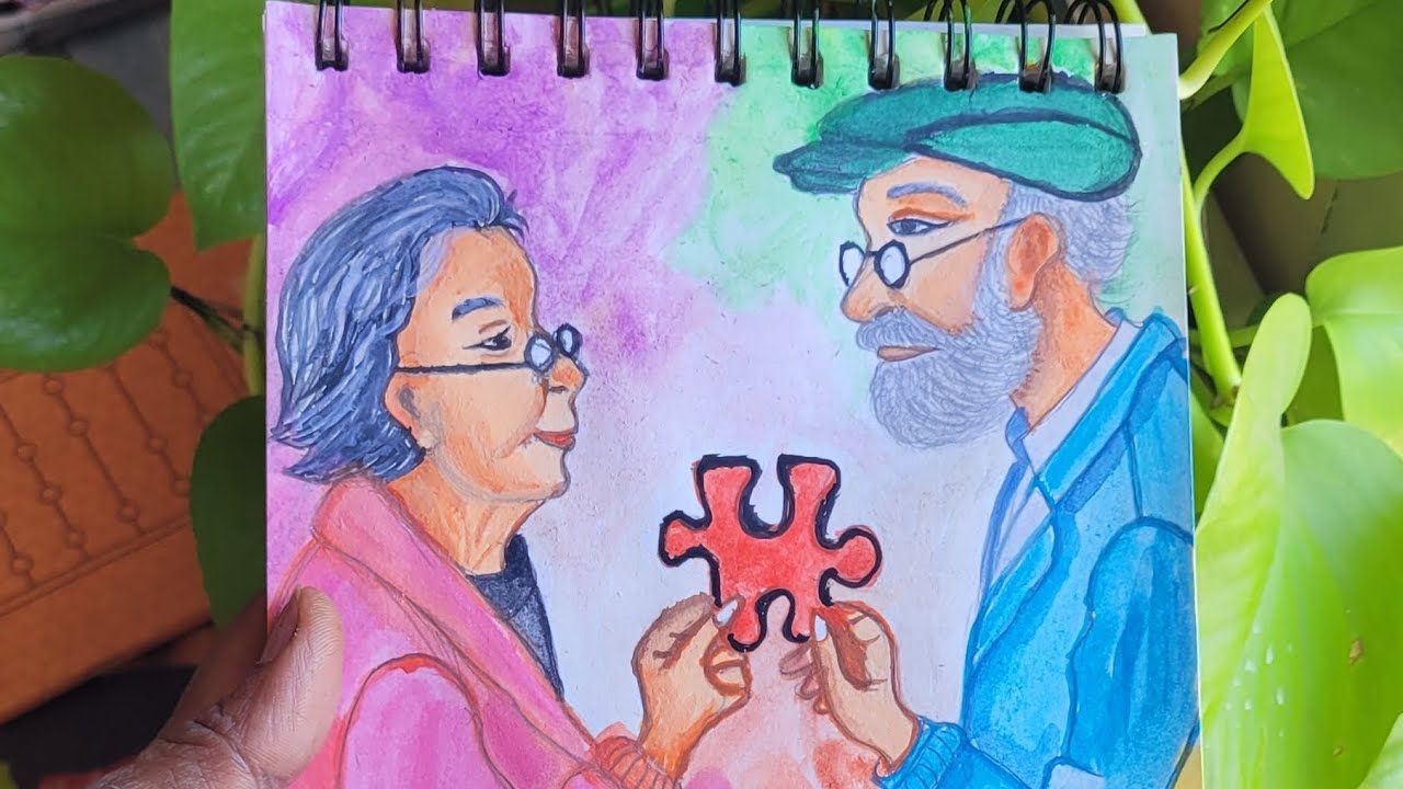 Valentines day | Couple | Love | Valentines day  Painting | Water color Painting | Couple Art | DIY