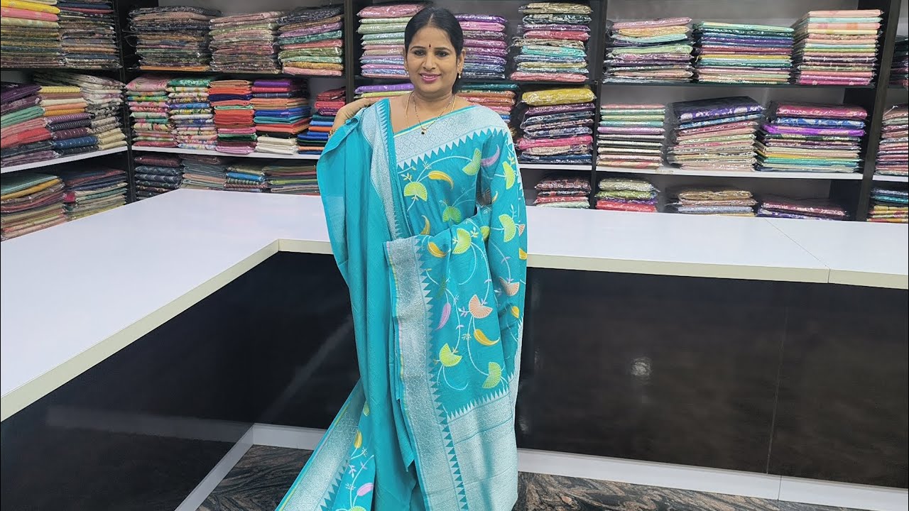 HANDLOOM GEORGETTE TUSSAR SAREES|| SRI MANASA SAREES ANANTAPUR RAMNAGAR#viral#pattu sarees#saree