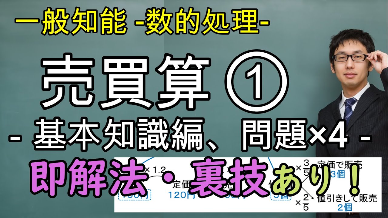売買算①－基礎知識編－【数的処理(数的推理)、一般知能】