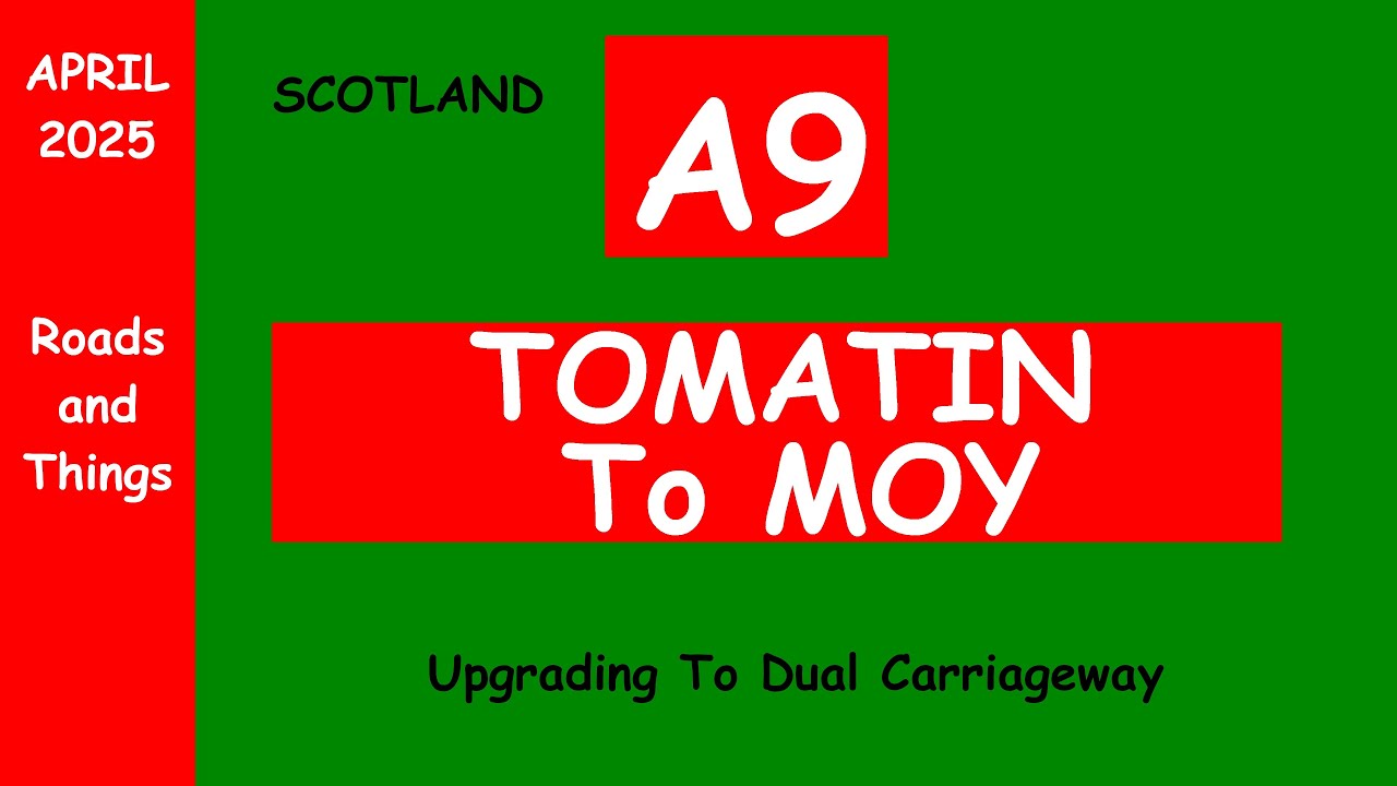 A9 Roadworks -  Tomatin To Moy. Filmed April 2025. 4k High Camera.
