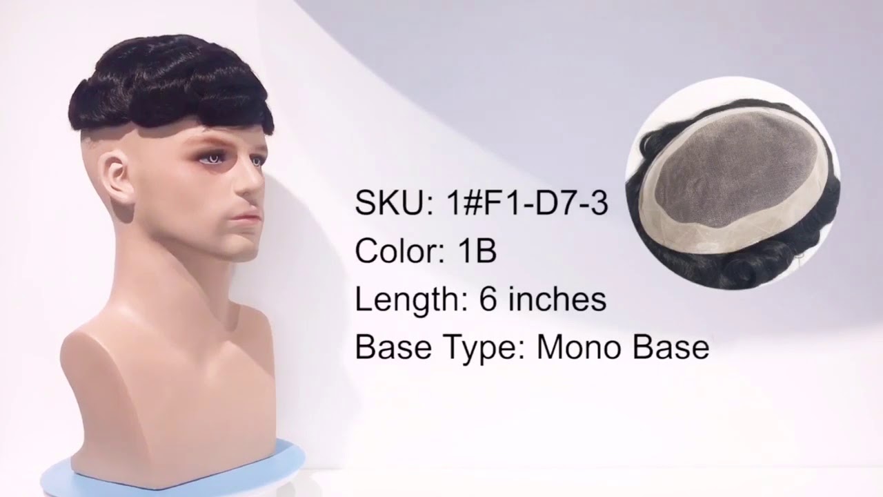 Real Shot Of In Stock!! High-Quality Human Hair Toupee Wigs For Men!!