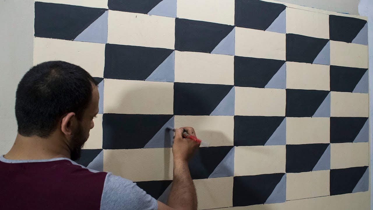 اصنع ديكور دهان ثري دي بنفسك، ابسط طريقة optical illusion 3d design