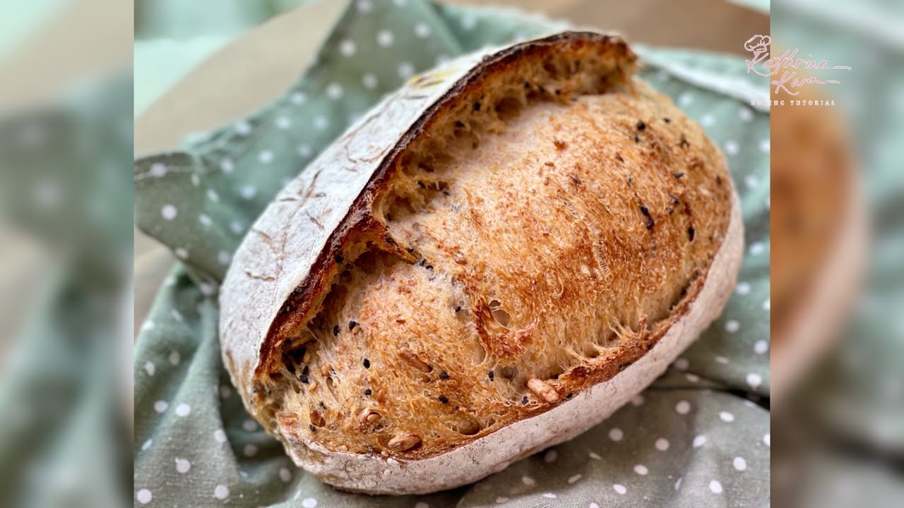 Sourdough Bread with Seeds ｜Country Sourdough | Seeded Sourdough ｜种子酸种面包｜乡村欧包