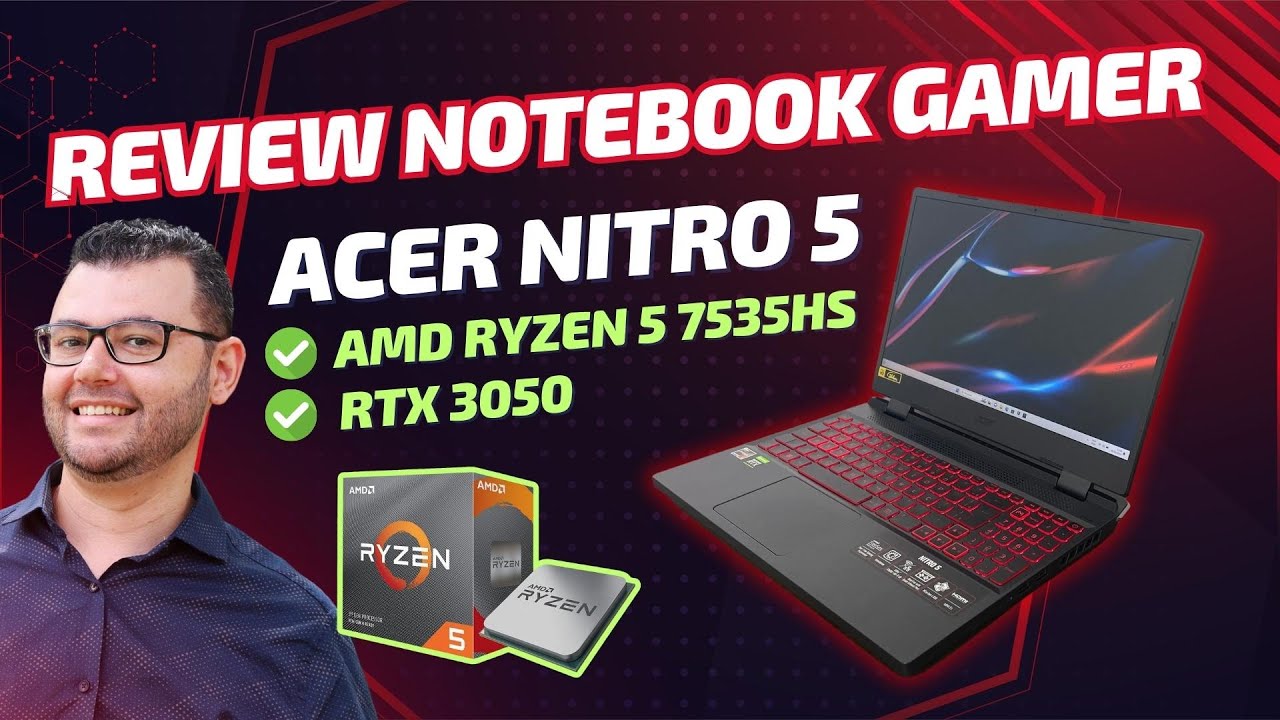 Notebook Gamer Acer Nitro 5 AMD Ryzen 5 7535HS RTX3050 [Review] AN515-47-R5SU AN515-47-R1N8