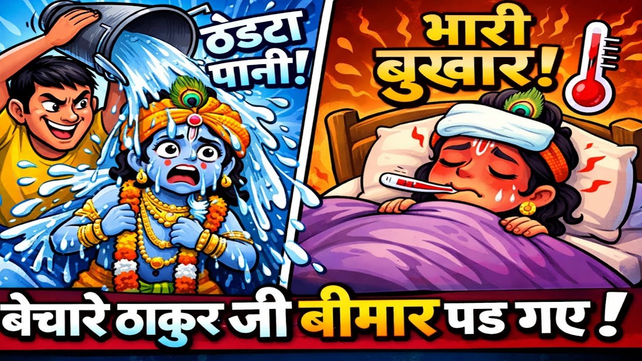 बेचारे ठाकुर जी के ऊपर एक व्यक्ति ने ठंडा पानी डाला कई दिन तक बुखार लग गया