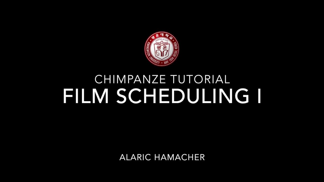 Easy low cost Film Scheduling for movie production  I
