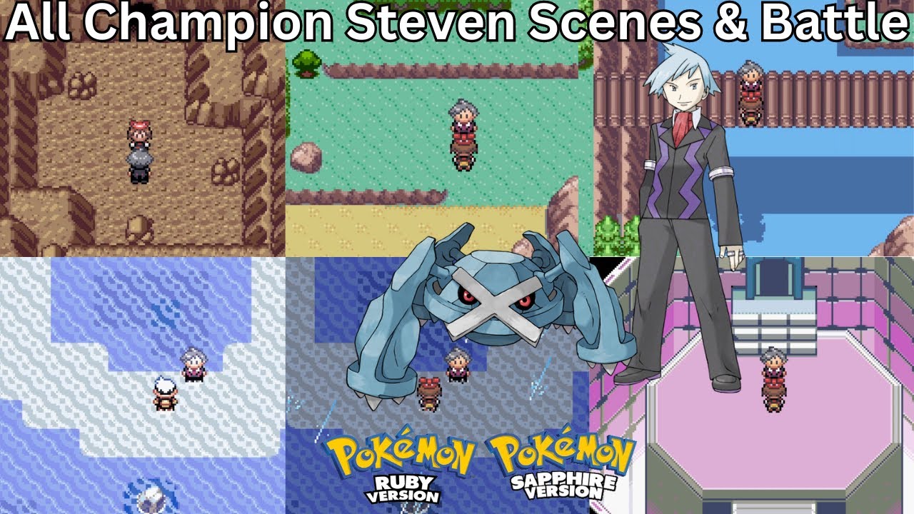 Pok&eacute;mon Ruby & Sapphire  - All Champion Steven Scenes & Battle