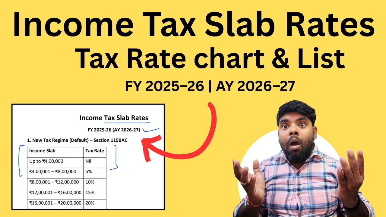 Income Tax Slab Rates FY 2025–26 | AY 2026–27 Explained (New & Old Tax Regime) Rate list or Chart