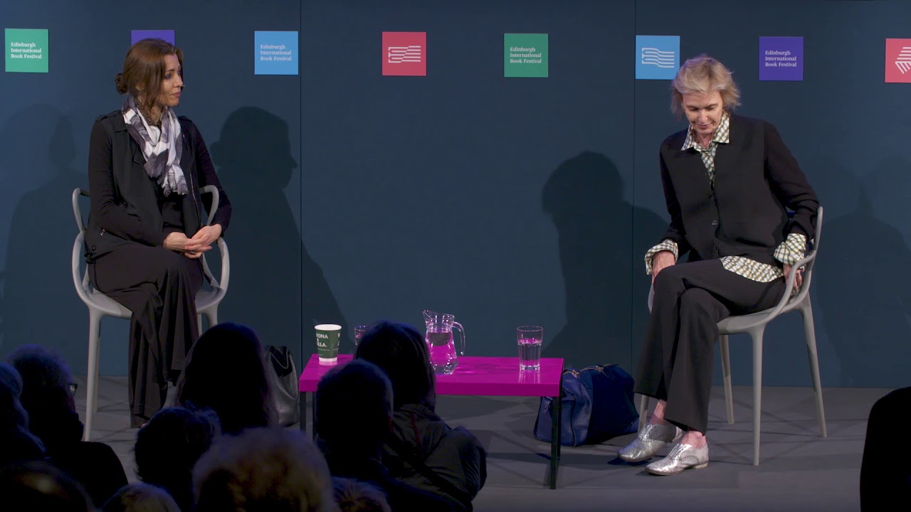 Siri Hustvedt with Elif Shafak at the Edinburgh International Book Festival