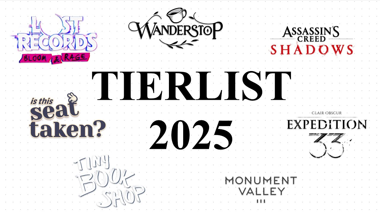 Tierlist des jeux de 2025 que j'ai joué !