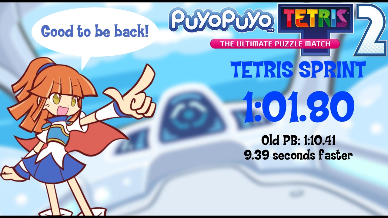 [Puyo Puyo Tetris 2] Tetris Sprint 1:01.80 (PB)