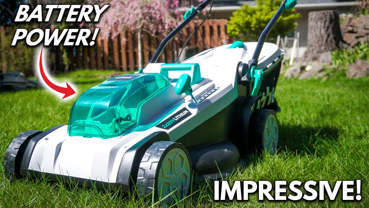 My First Time Using A Battery Powered Electric Lawn Mower On My Grass! 2022 Review! | LITHELI