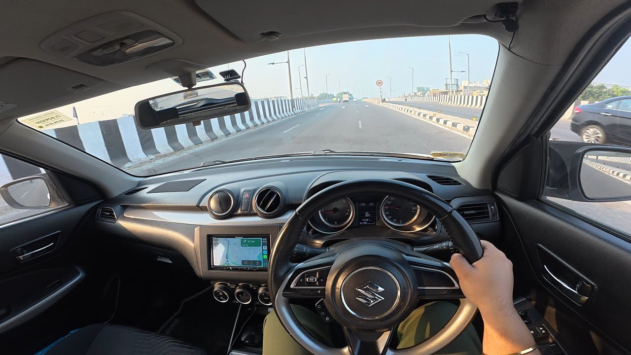 Morning vibes on the Delhi highway || Maruti Swift ZDi AMT 4K Night Drive ASMR