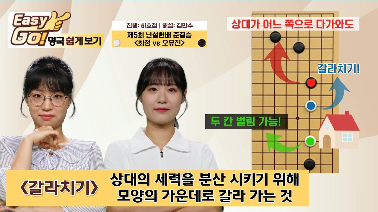 [Easy go! 명국 쉽게 보기] 갈라치기 | 최정 vs 오유진 (제5회 난설헌배 준결승)