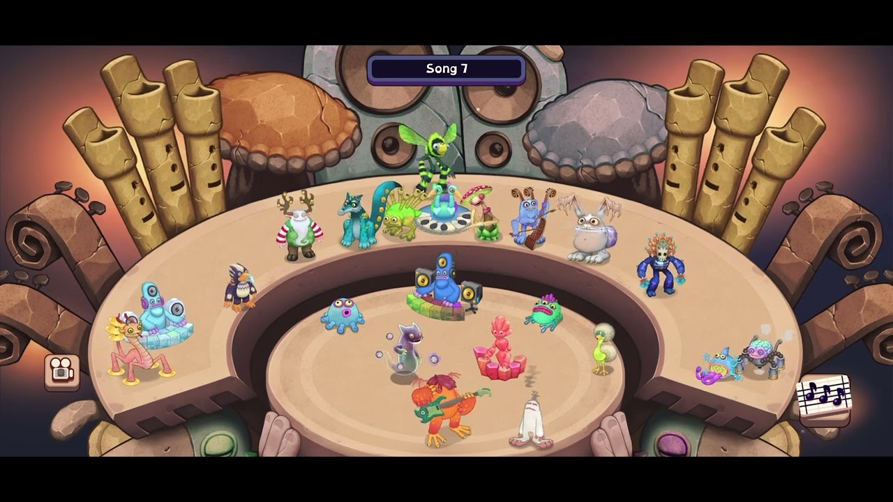 Made a pretty nice melody with violin man, flute dog, and two birds one piano, and lot more monster