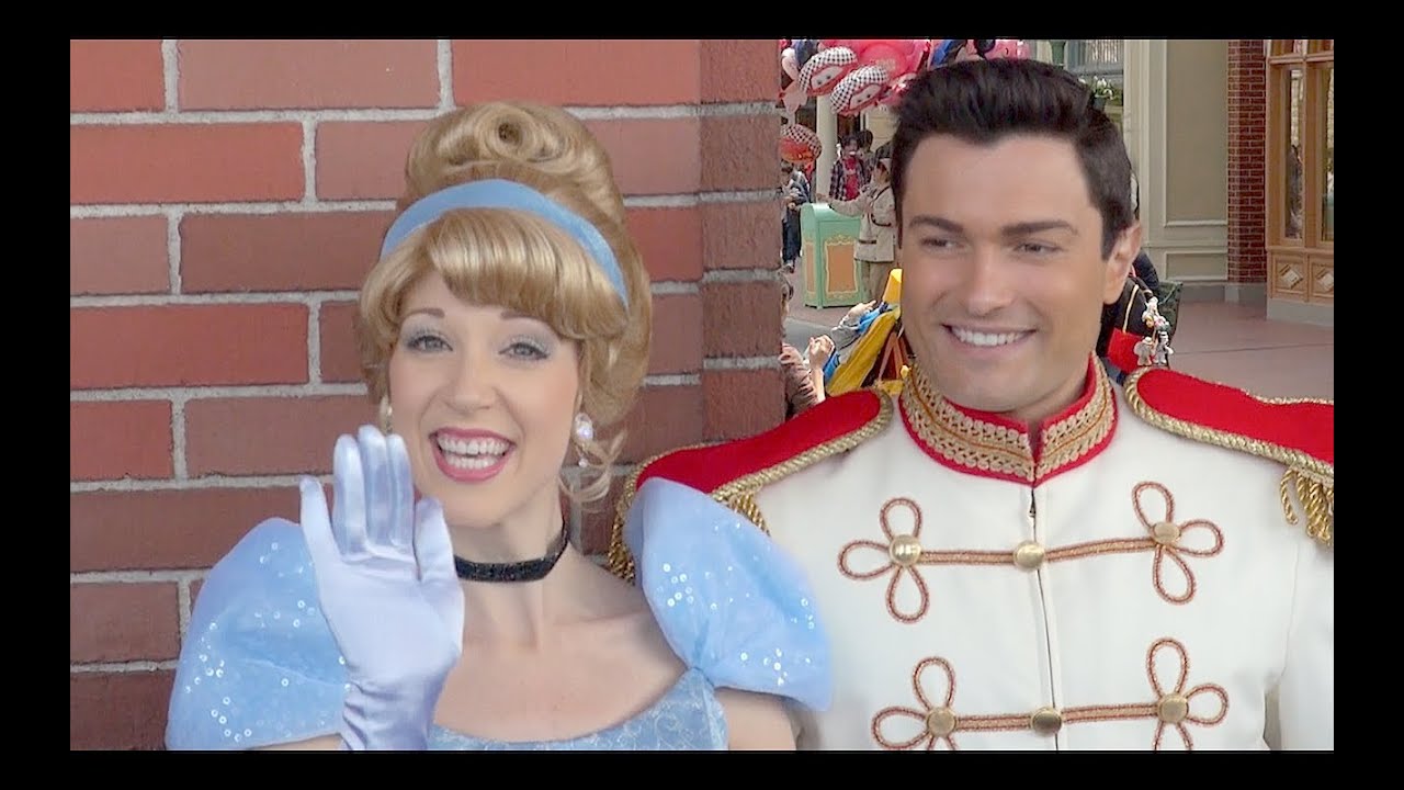 [Crowded] Cinderella and Prince Charming's greeting (Tokyo Disneyland)