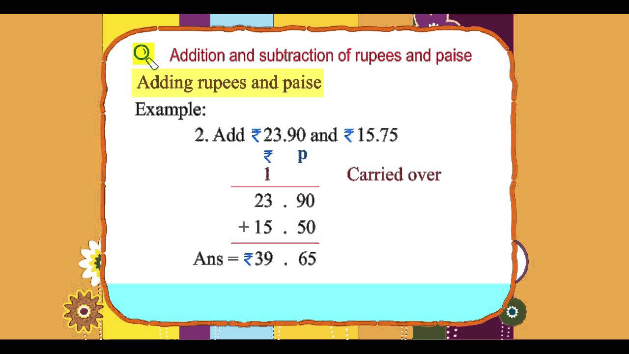 Explore Math Class 3, Unit 13, 05 Addition and subtraction of rupee and paise