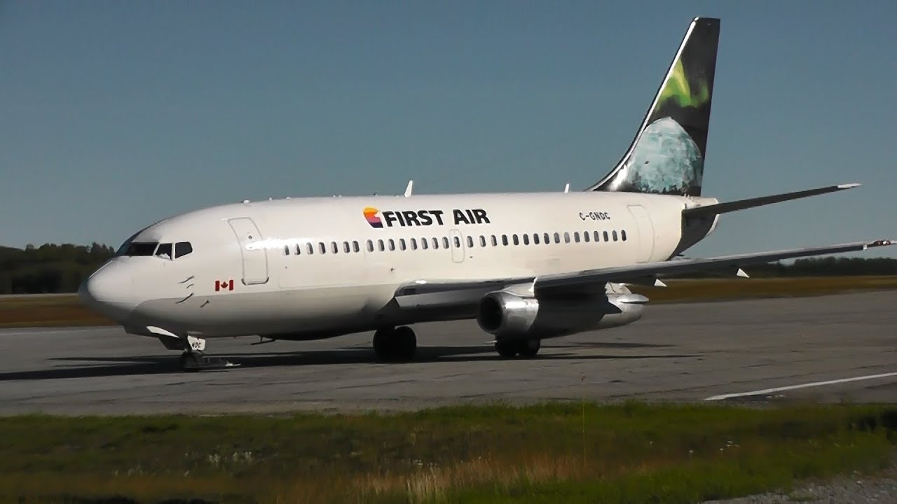 First Air | Boeing 737-200 startup, taxi and take-off | C-GNDC | Val-d'Or (CYVO)