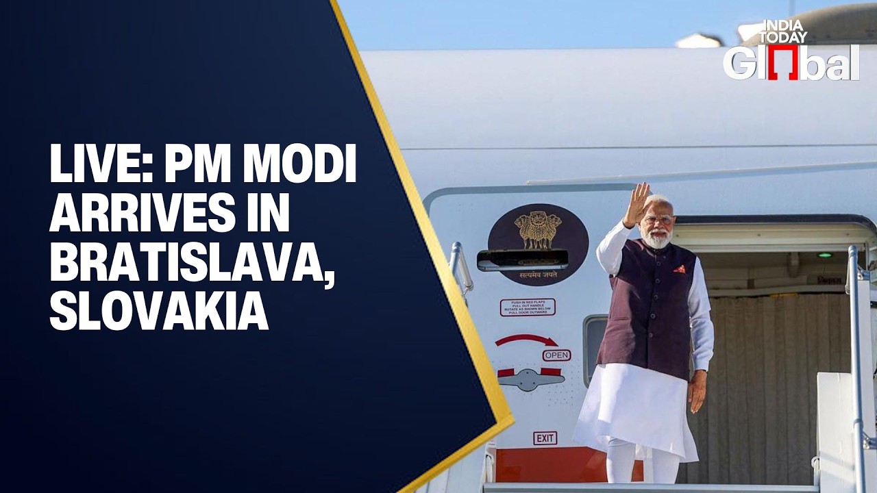 LIVE: PM Modi Arrives in Bratislava, Slovakia | Receives Grand Welcome from Indian Diaspora