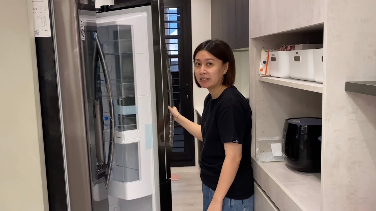 太大了吧，新家安森夢想成真的時刻⋯LG 敲敲看門中門冰箱來啦？！｜默森夫妻&Bubu寶寶家庭日記