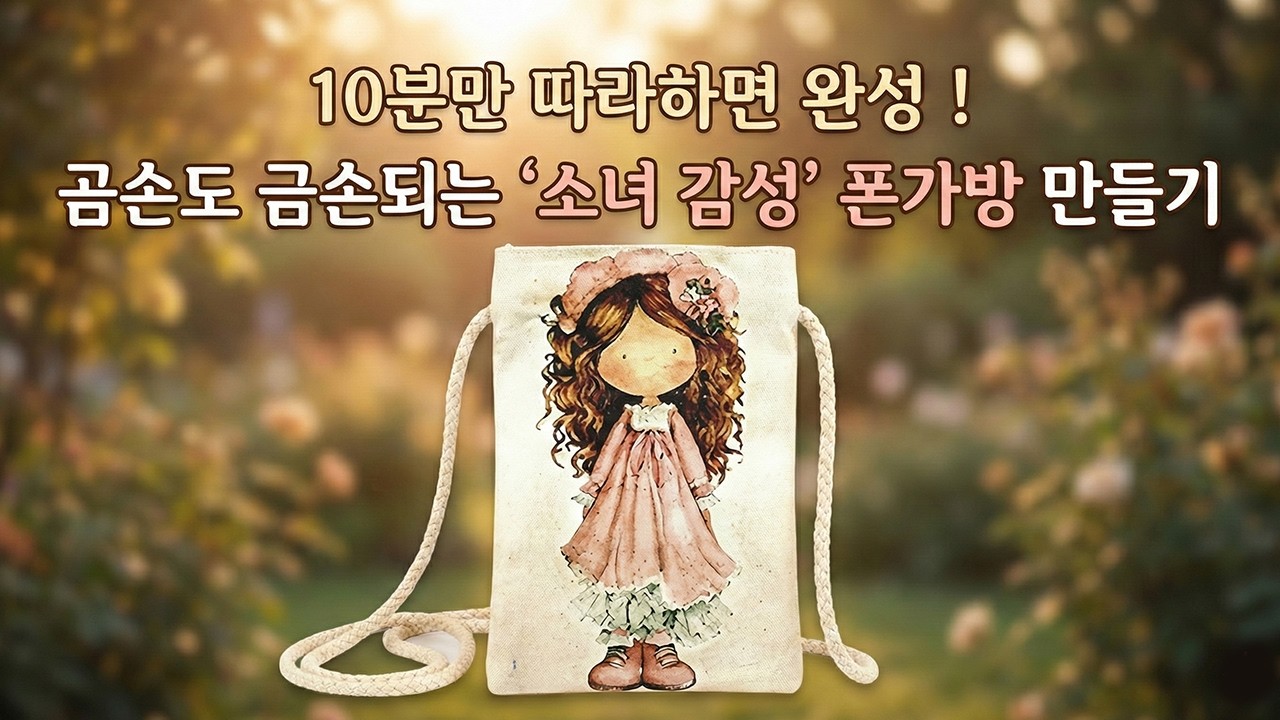 10분만 따라하면 완성 ! 곰손도 금손되는 '소녀 감성' 폰가방 만들기🌸실패 없는 냅킨아트 DIY#냅킨아트 #DIY #폰가방만들기 #수공예 #취미생활 #핸드메이드#shorts