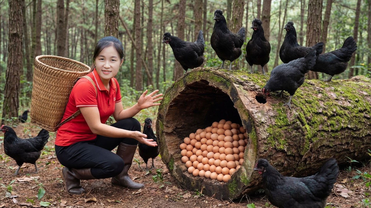 Harvesting 1000+ Giant Wild Chickens from an Ancient Tree & Goes to Market Sell – Off the Grid